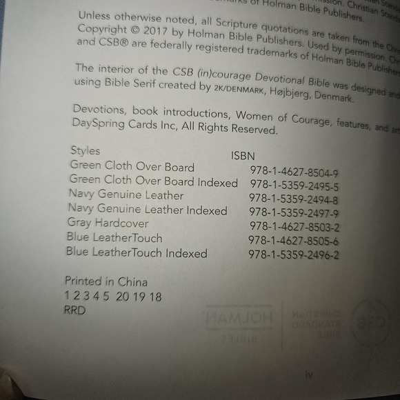 CSB (in)courage Devotional Bible Blue LeatherTouch Holman Women Study Bible - Picture 9 of 9